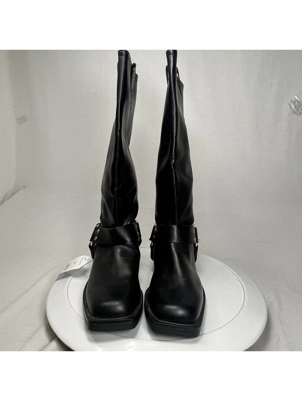 Time and Tru Women’s Faux Leather Tall Moto Harness Boots Size 8.5 New with Tags